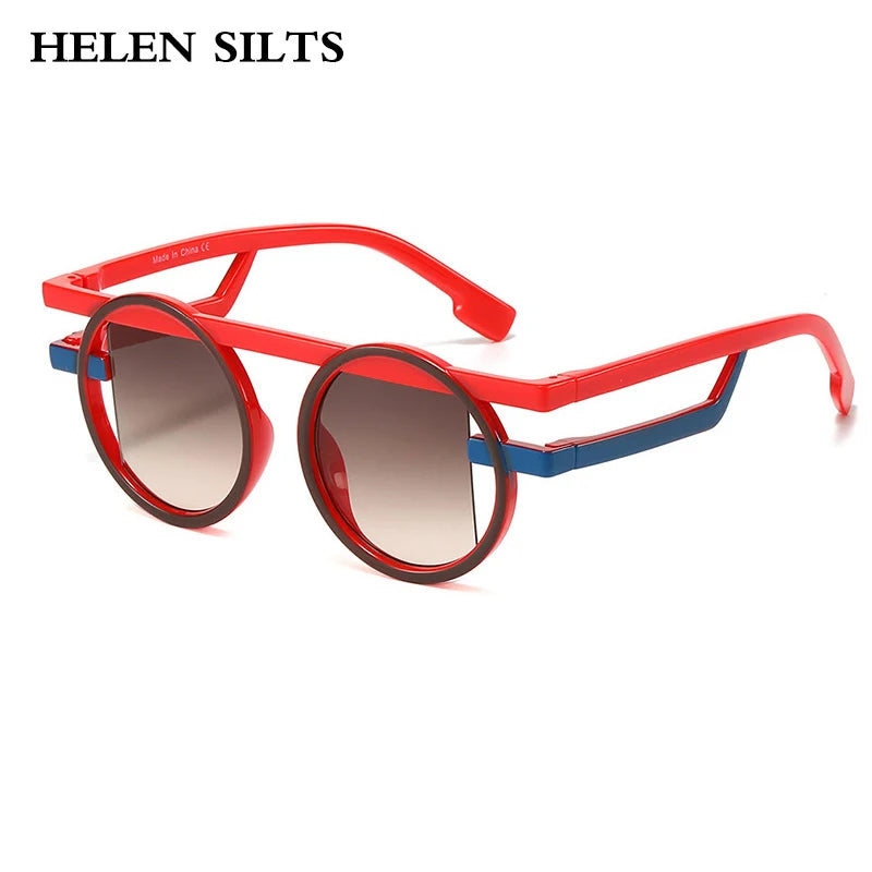 Retro Punk Style Small round Sunglasses UV400 Gradient Shades Unisex Fashion Sun Glasses for Men And Women