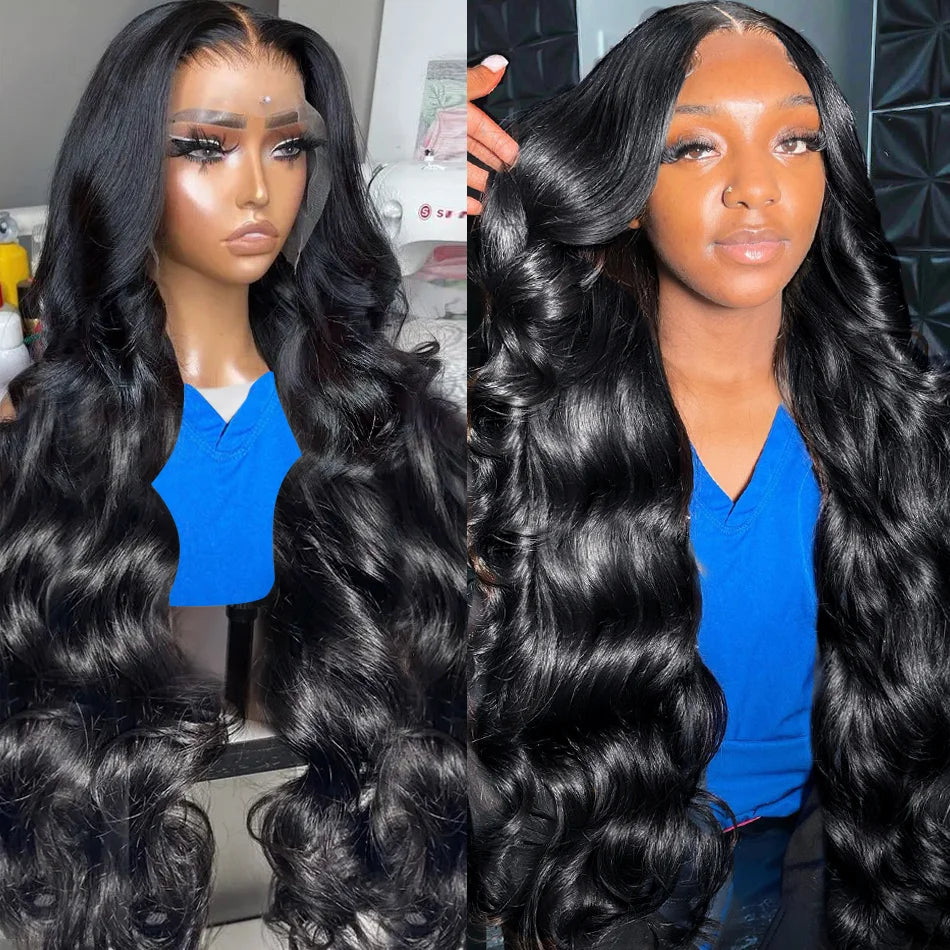 180% 13X6 Lace Frontal Body Wave Wig Transparent Indian Perruques For Women 13X4 Lace Frontal Wig Human Hair Pre Plucked Wig