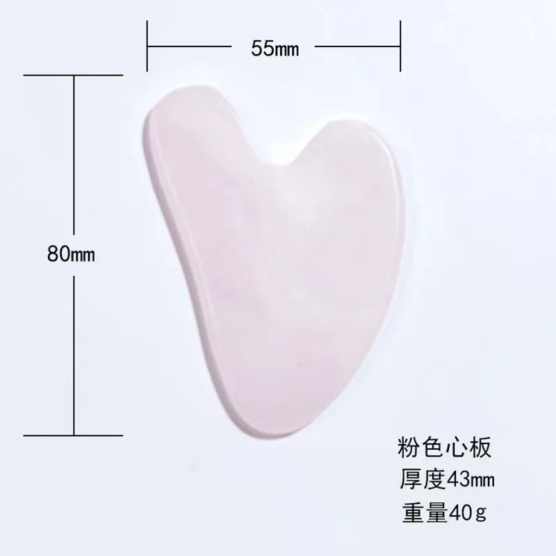 Natural Stone Gua Sha Scrapers (Rose Quartz/Amethyst/Jade) - Face Neck Back Body Massage Tools
