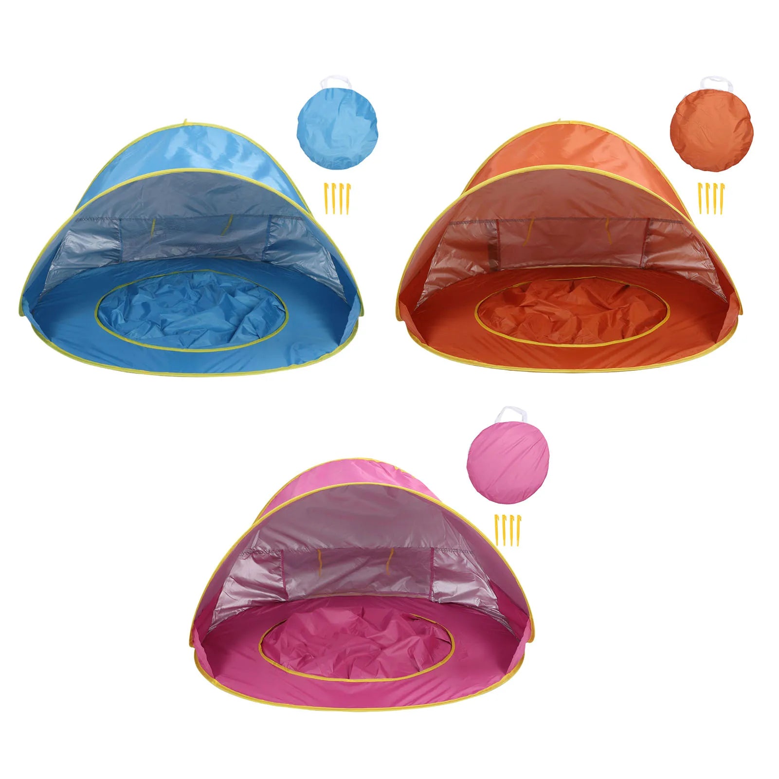 【New】Beach Tent Sun Shelter  Up Beach Tent Sun Proof Wind Proof Portable Baby Beach Tent with Pool Storage Bags for Outdoor