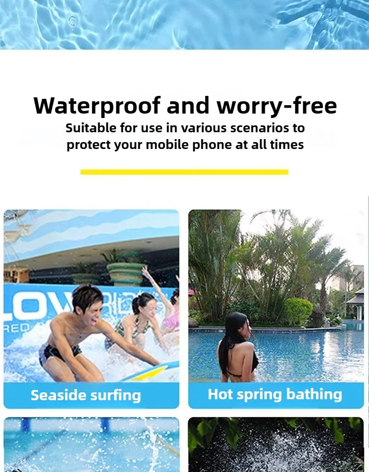 Transparent Waterproof Phone Pouch Under 7.2 Inches Touch Screen Swimming Rafting Waterproof Case with Lanyard Sealed Bag