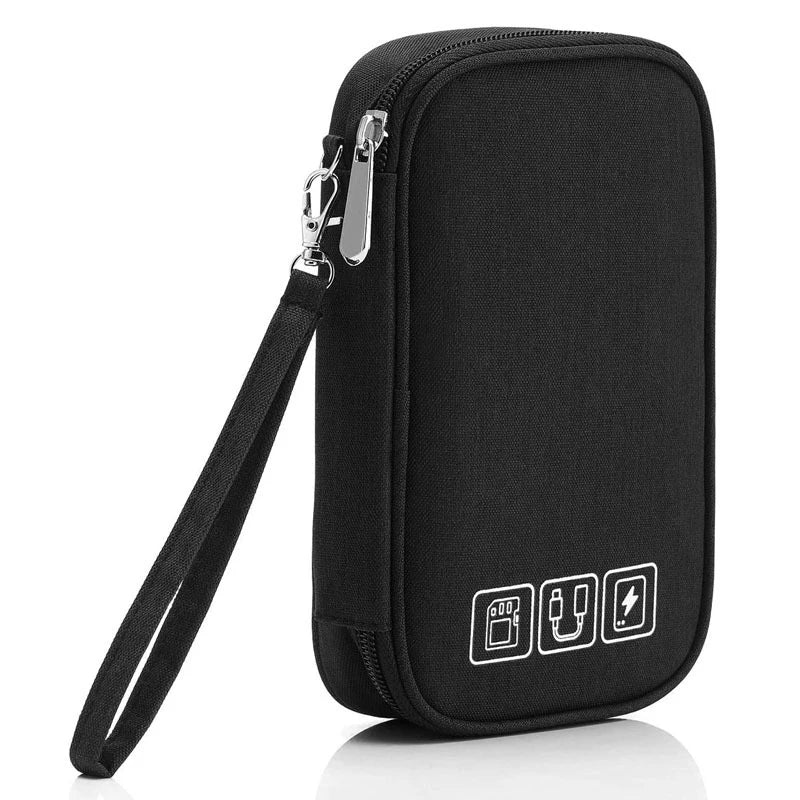 Data Cable Storage Bag, Portable Headphone Manager, Digital Gadget Suitcase, Double-layer Digital USB Hard Drive Protection Bag