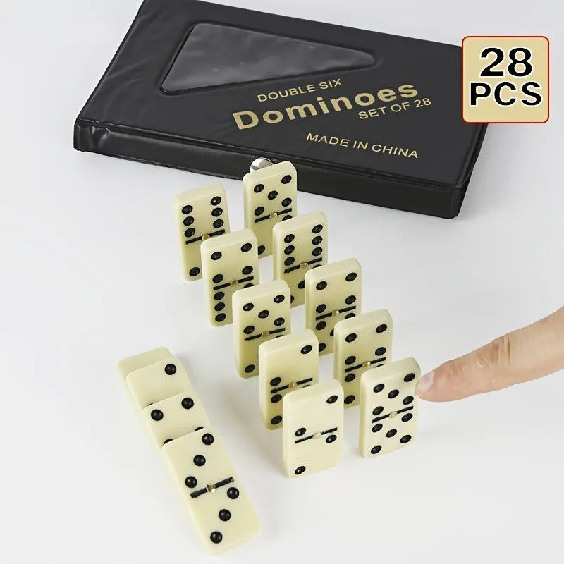 28pcs Dominoes Card Chess, Board Game Toys with PVC Storage Box, thanksgiving Day, Christmas Gift Christmas Halloween Gift