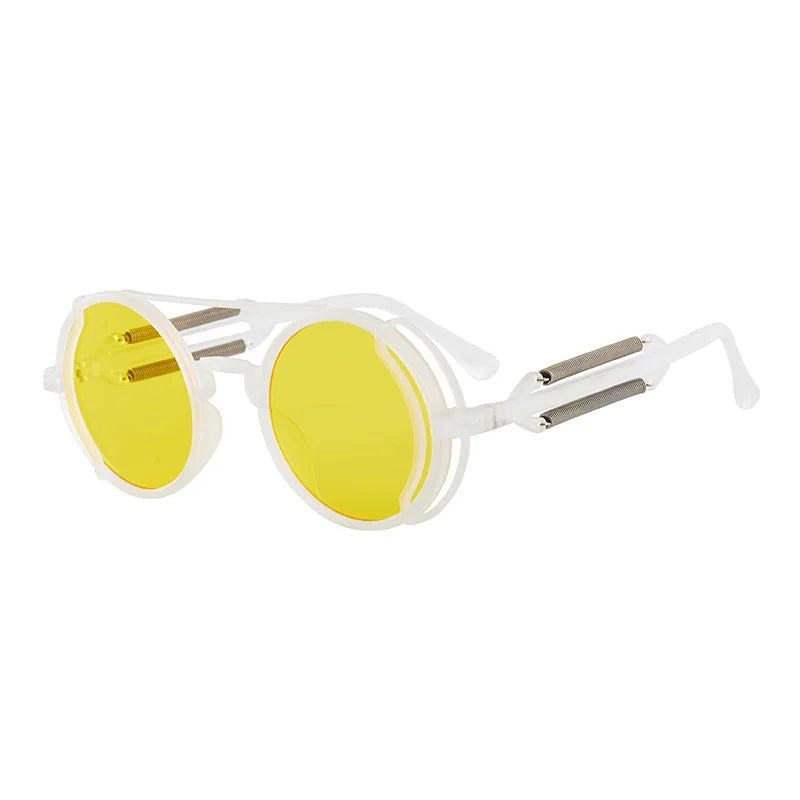 Retro Classic Steampunk Sunglasses UV400 Round Frame Design Colored Lenses Glasses Eyewear Gothic Men Women Sunglasses Steampunk