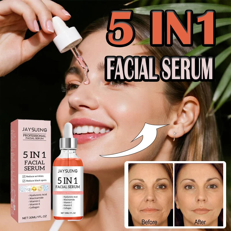 5 In 1 Face Serum 30% Vitamin C Moisturizing brightening Vitamin C Hyaluronic Acid Facial Serum Shrink Pores Skin Care