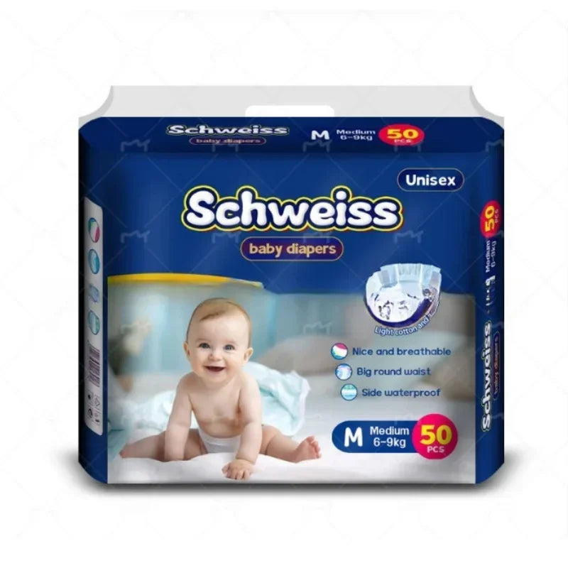 50pcs/1pack Wholesale Hot Sale Baby Pull Up Diapers Soft Light and Thin Breathable Super Absorbent Disposable Nappy for Newborns