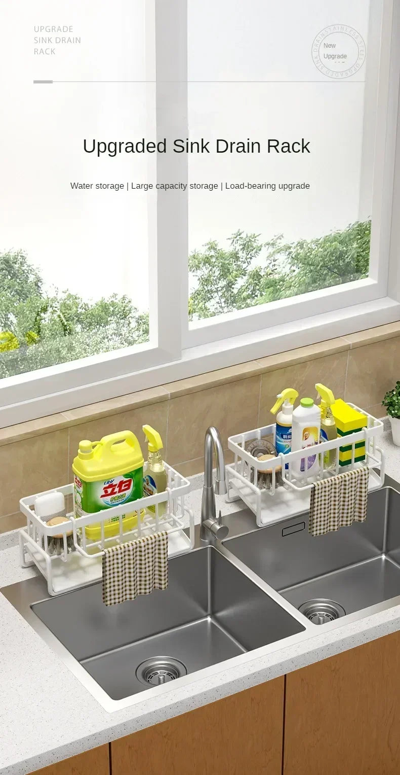 kitchen Organizer storage Multifunctional Sponge Rack Drainer Kitchen Shelf Sink Rag Dishwashing Detergent Dishcloth Organiser