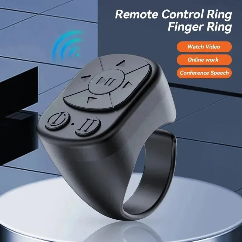 For TikTok Scrolling Ring Remote Control Bluetooth Page Turner Ring Scroller for IPhone IPad Android Camera Shutter VoiceControl