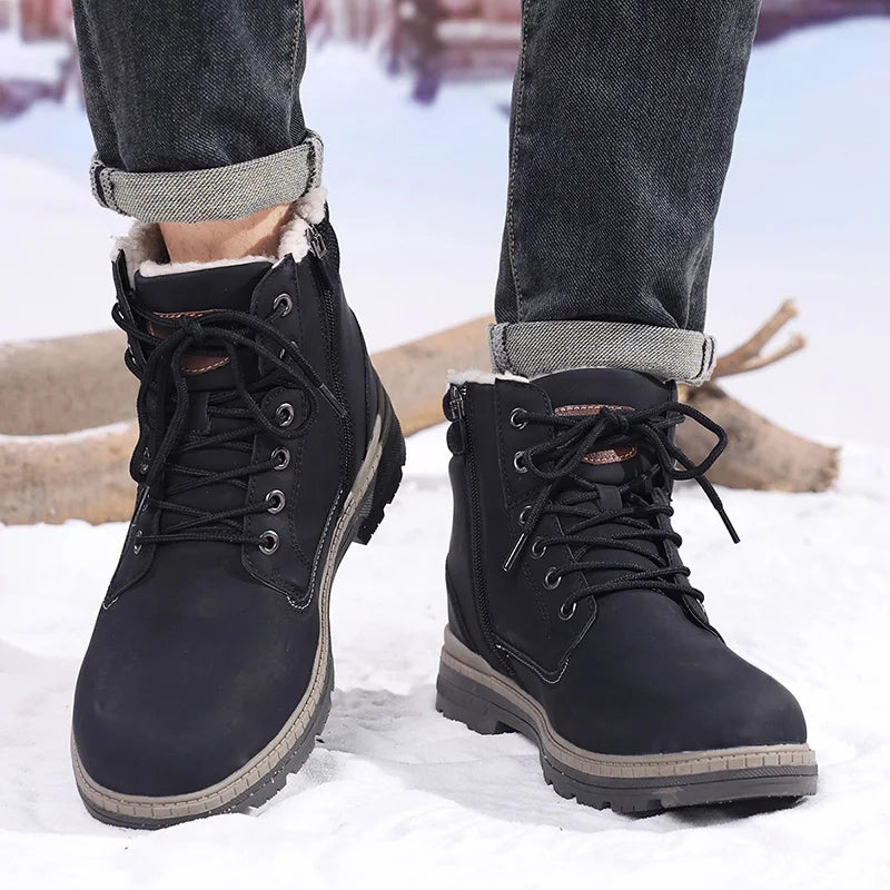 Outdoor Leisure High Top Footwear Fashion Classic Winter Hiking Shoes Warm Anti Slip Ankle Snow Boots Men's Casual Shoes