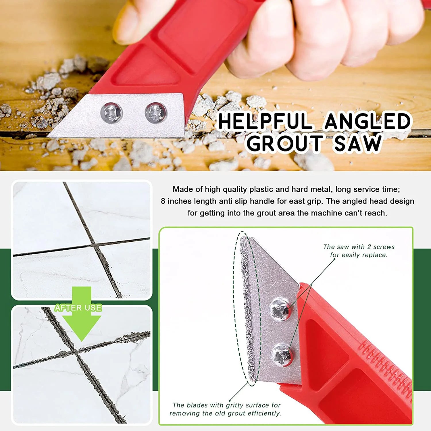 Grout Removal Tools 22 Pcs  Set Saw Blade Grout Hand Saw Tile Joint Cleaning Brush Caulking Edge for Floor Kitchen Hand Tool Set
