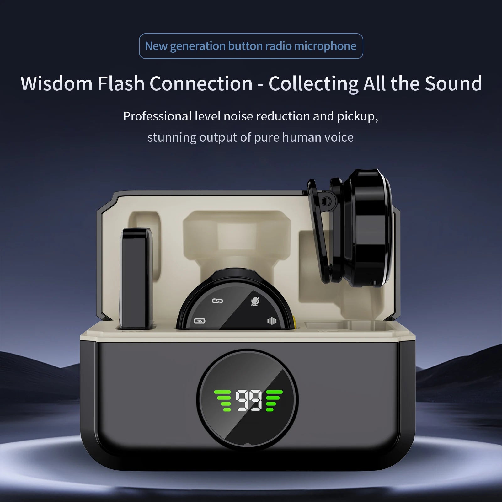 Wireless Lavalier Microphone One-to-Two Magnetic Buckle For Android iPhone Recording Microphone TikTok Live Broadcast