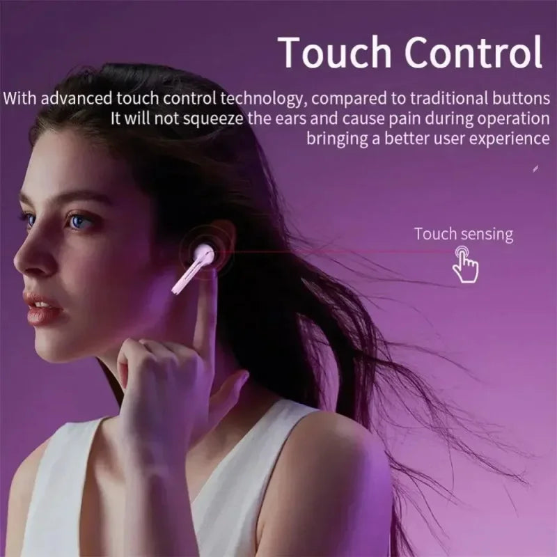 J18 Wireless Headset Bluetooth 5.3  Hifi In-ear Stereo Microphone Touch Waterproof TWS Noise Cancelling HD Gaming Headset 2025