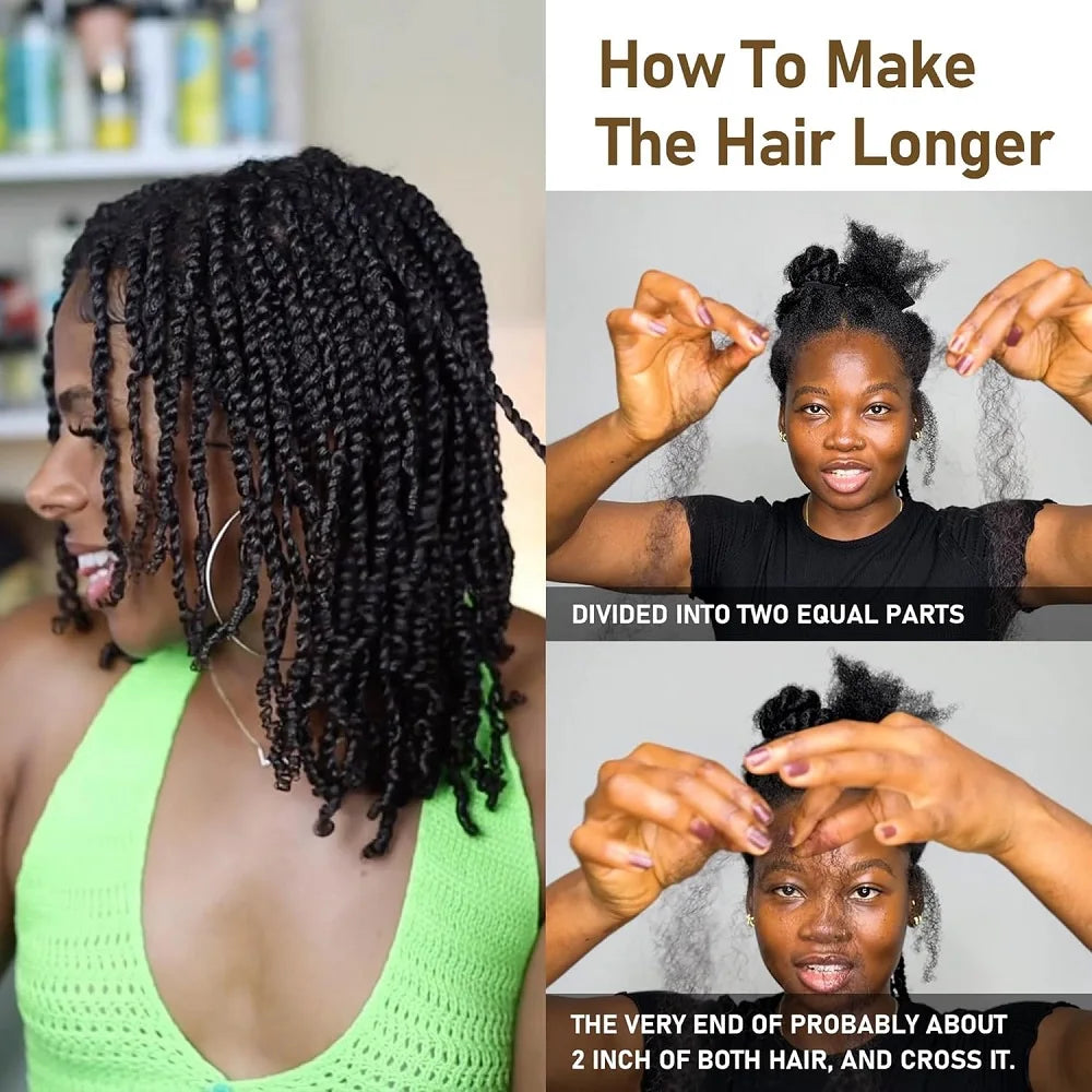 Brazilian Hair Afro Kinky Curly Wave 100% Human Hair Bulk For Braiding Twists Hair For Micro Twist Afro Kinky Hair Extension