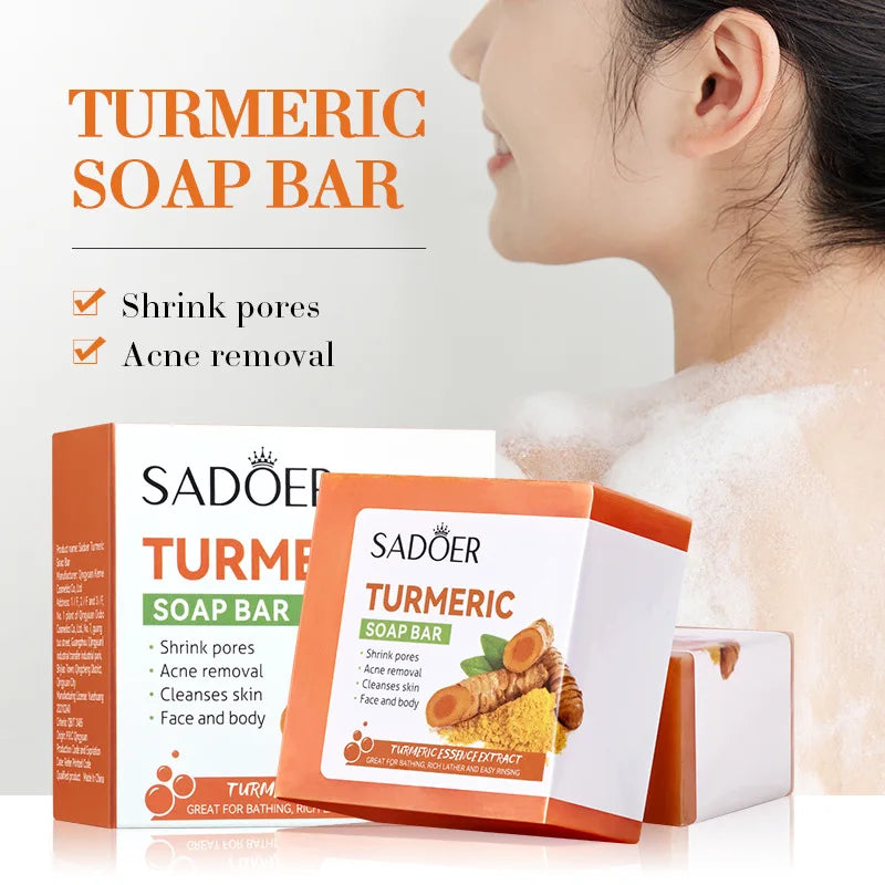 Hand Made Turmeric Soap Body Cleaning Lightening Dark Underarm Leg Body Cleansers Brightening Face Soap Tender Skin Care Beauty