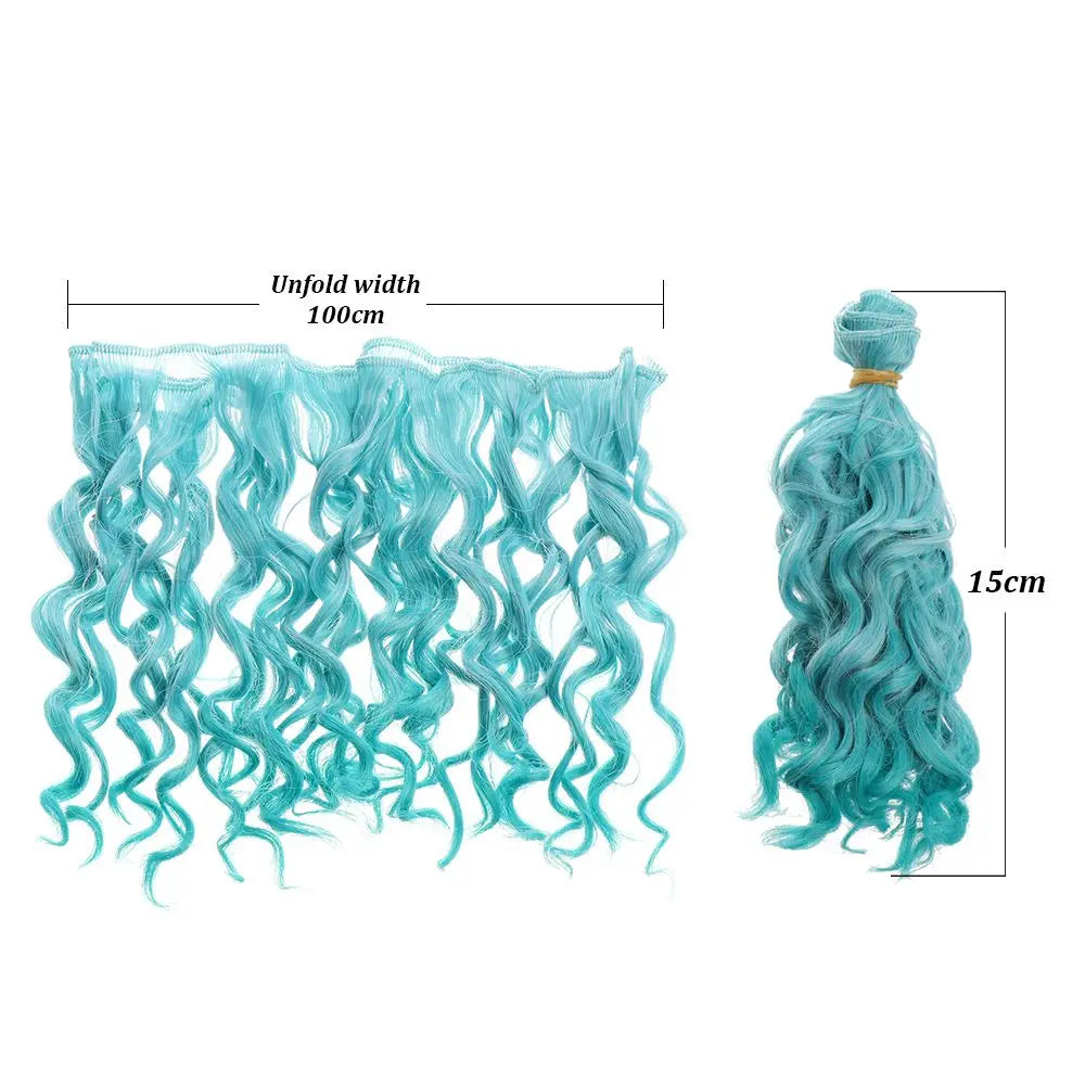 15*100cm Fashion Mini Tresses Doll Hair 1/6 1/4 1/3  High-Temperature Curly Wigs Screw Periwig Toy Toupee Kids Gifts Accessories