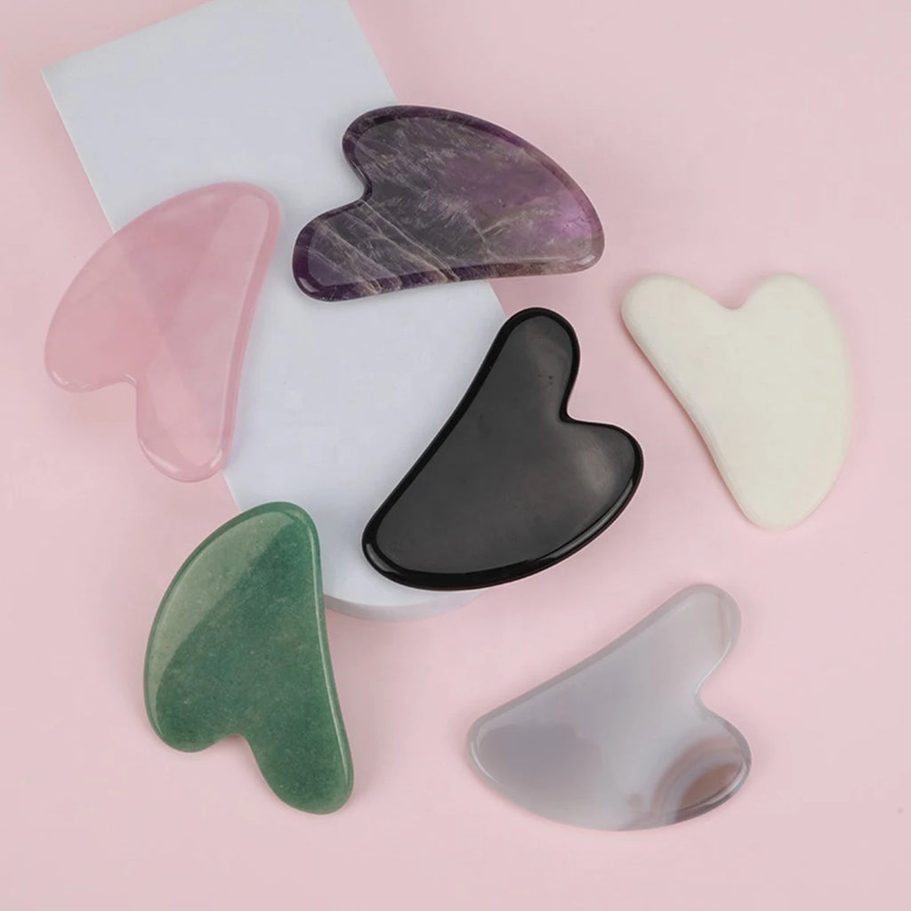Guasha Massage Natural Stone Jade Scraper Facial Gua Sha SPA  Neck Massager for Face Lifting Wrinkle Remover Beauty Healty Tool