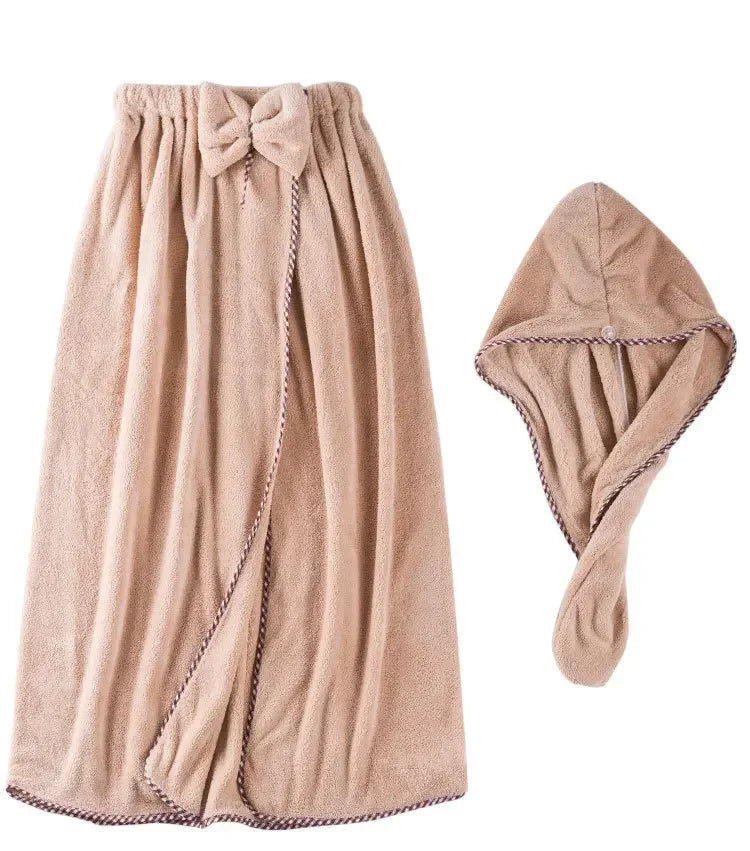 Soft Microfiber Quick - Dry Bath Towel, 2pcs/set, Magic Absorbent, for Women, Beach & Bathroom Towelling Bathrobe