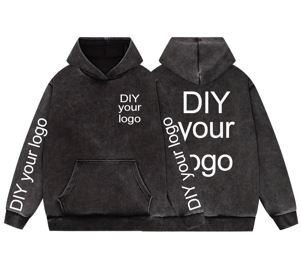 Washed Retro Hoodies 5 Colors 100%Cotton Hoody Customized Personalized Pattern Customization Pullover Team Logo Company Logo