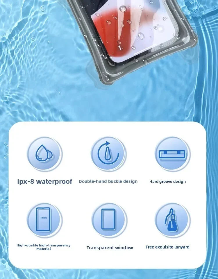 Floating Waterproof Phone Pouch Universal Water Resistant Phone Case Under 7.2 Inches Phone Dry Bag Essential for Water Sport