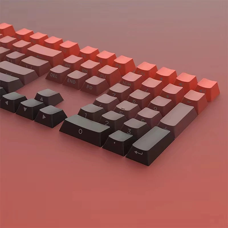133 Keys Side Print Shine Through Keycap Set Double Shot PBT Cherry Profile Keycaps for MX Switch Mechanical Gaming Keyboard