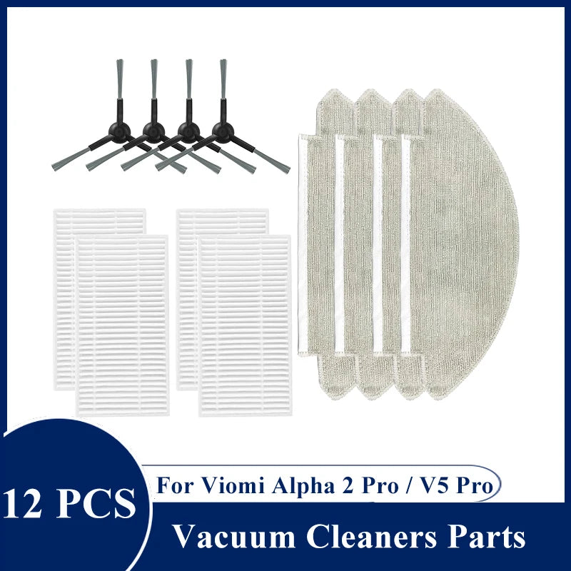 For Viomi Alpha 2 Pro / V5 Pro / V-RVCLM27B / V-RVCLM40B Vacuum Cleaner Parts Replacement Main Side Brush Filter Mop Accessory