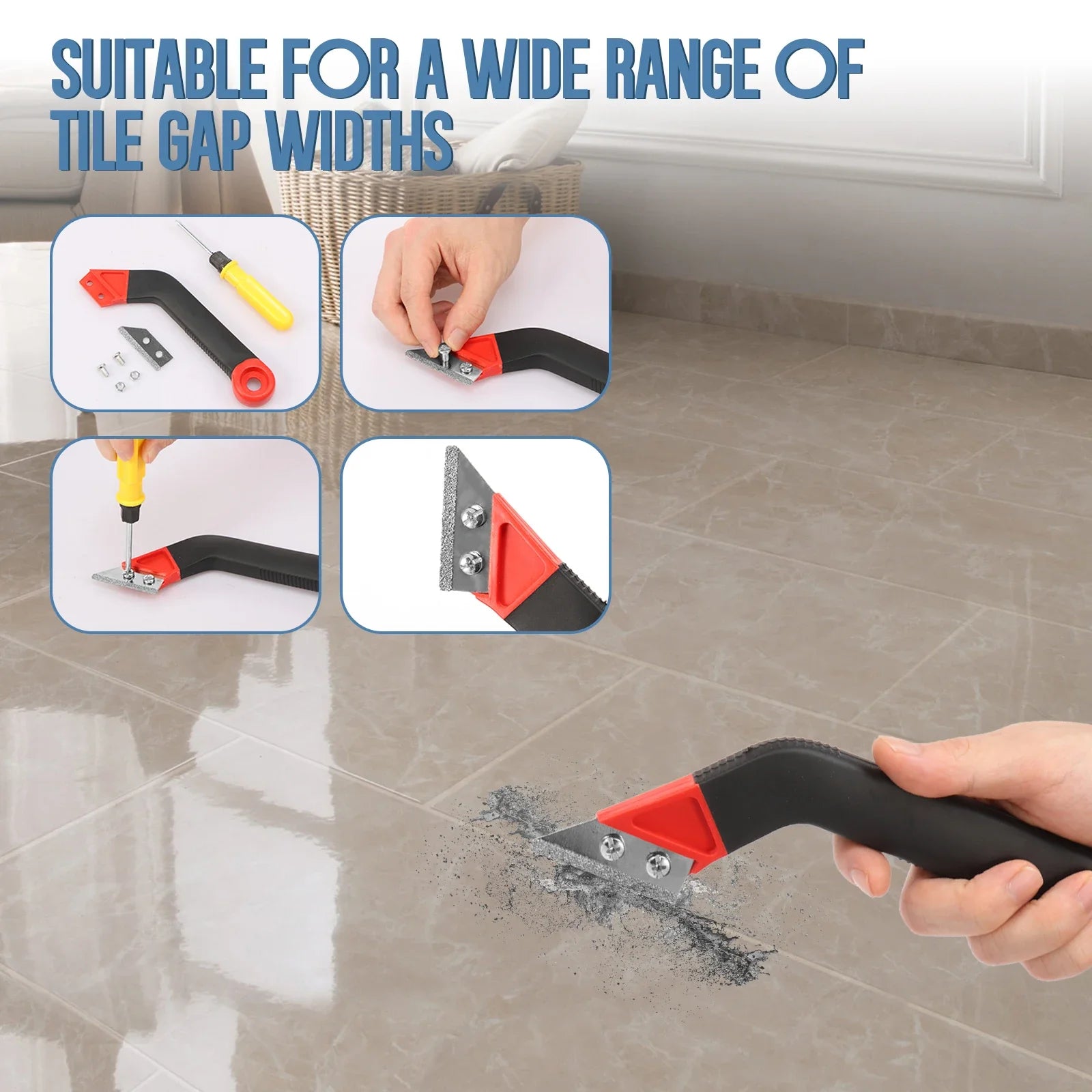 Grout Removal Tools Set Saw Blade Grout Hand Saw Tile Joint Cleaning Brush Caulking Edge for Floor Kitchen Hand Tool Set