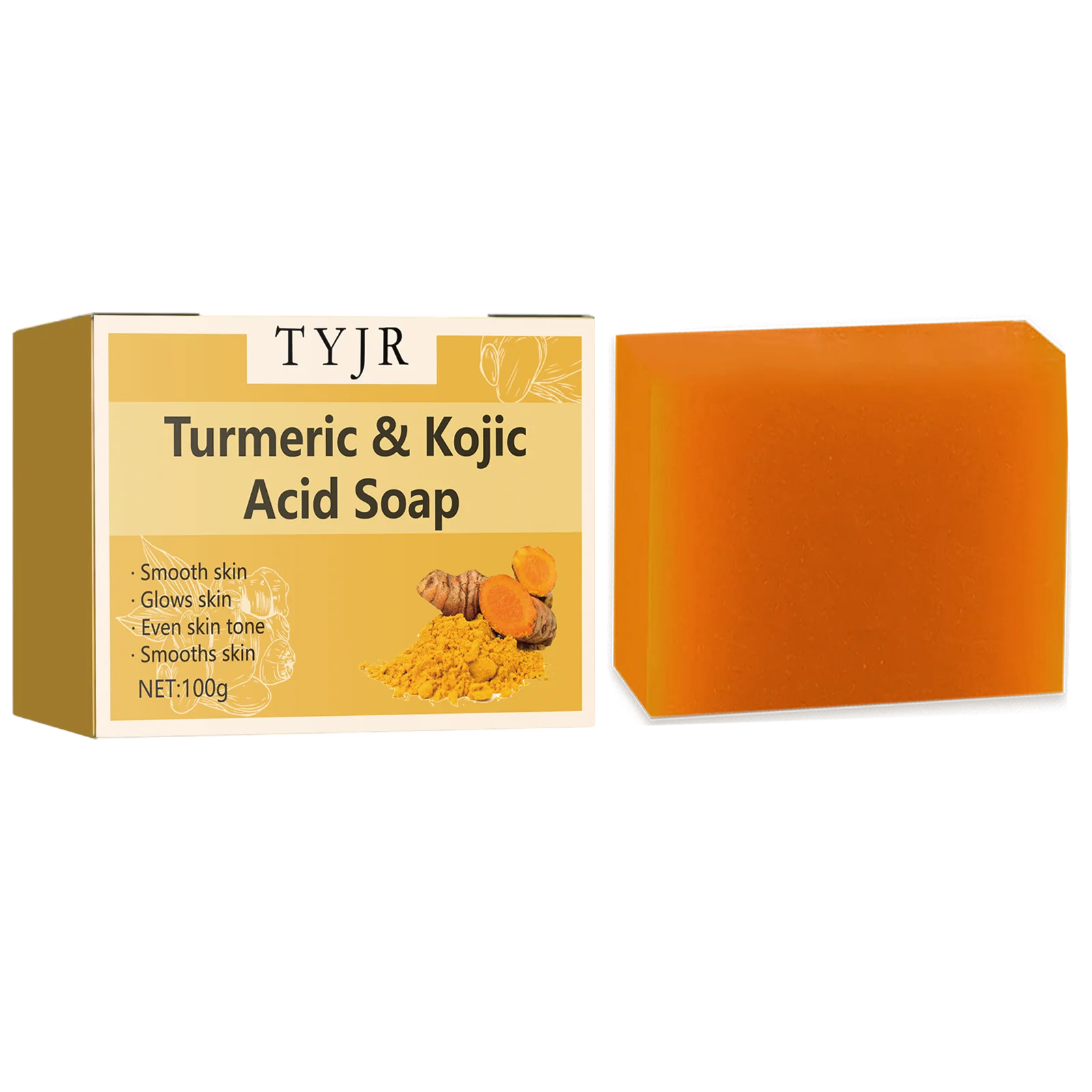 Lemon Turmeric Acid Soap - Deep Cleansing and Moisturizing, Contains Vitamin E and Olive Oil, Handmade for Hair, Face and Body, Suitable for All Skin Types, Lemon Turmeric Soap