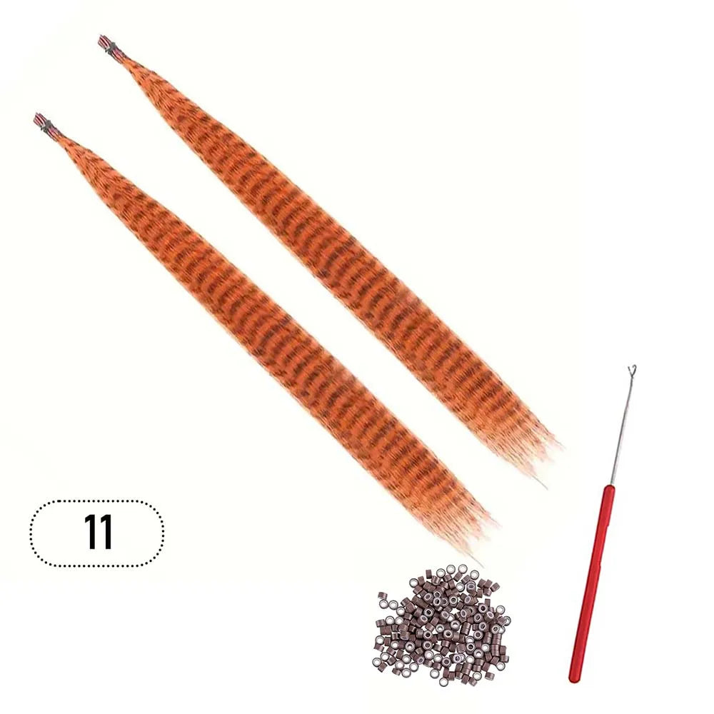 Synthetic Colored I-Tip Faux Feather Hair Extensions 16" 20 Strands Women's Heat Resistant Fiber Festival Extensions Accessories