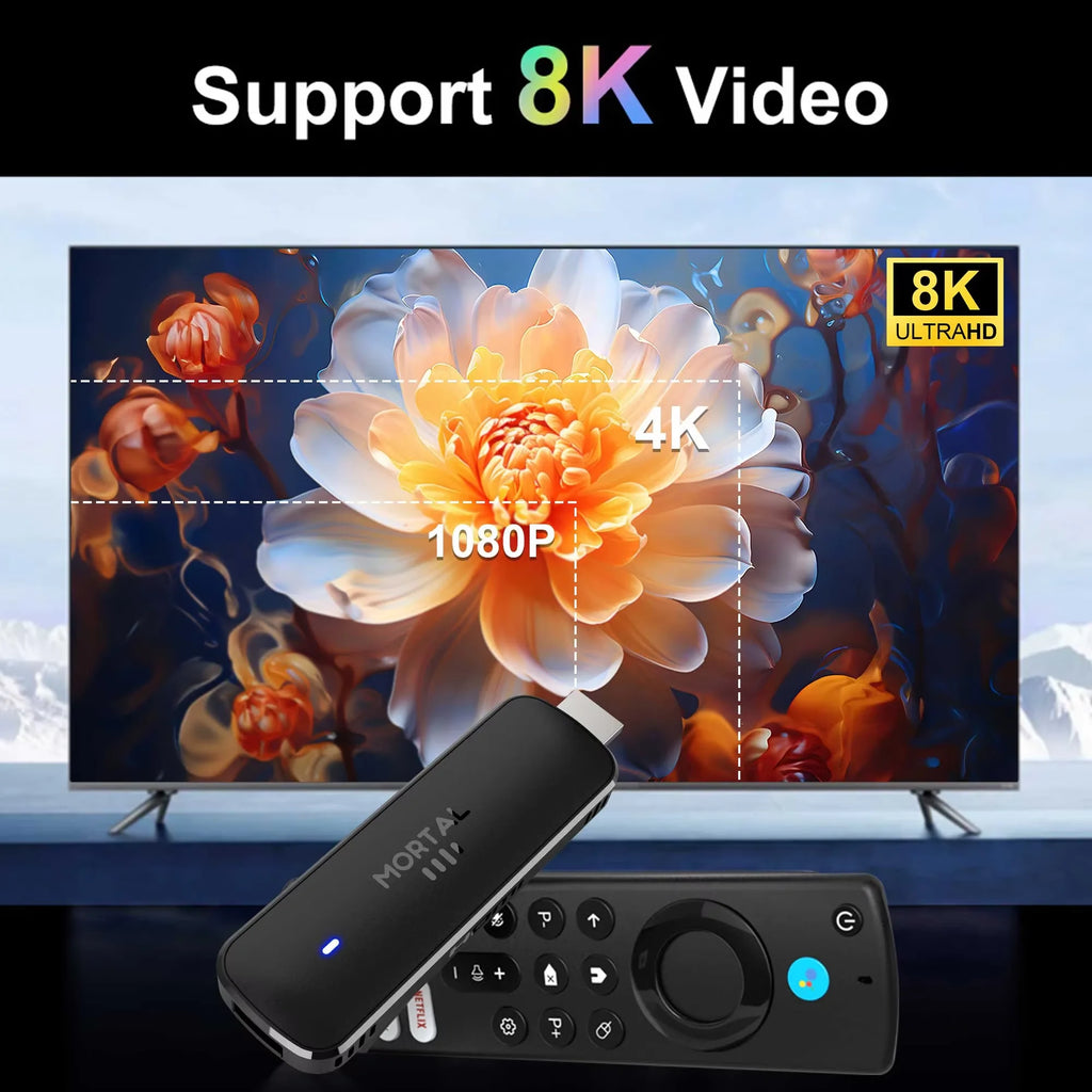 Q8 Smart Android14 TV Stick 8K@60fps WiFi 6 Voice Remote Global Version Rockchip RK3518 Netflix YouTube Live TV Box Factory Dire