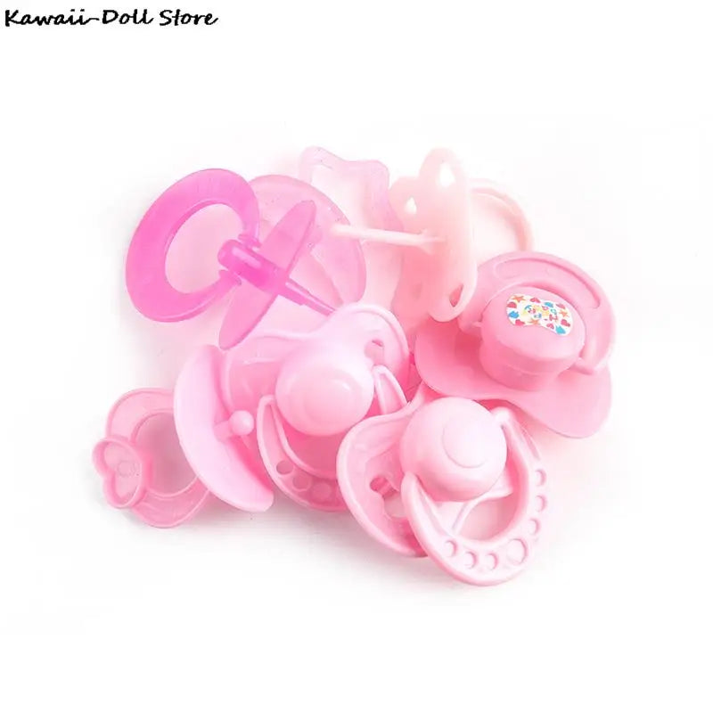 2pcs Lovely Doll Pacifier For New Reborn Baby Dolls Kids Toy Doll Play House Supplies Dummy Nipples Diaper Pants Wear