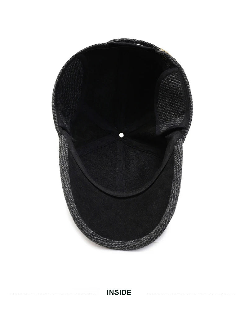 Winter Bomber Hat Men Women Russian Black Leather Ushanka Caps With Ear Flaps Fur Warm Leather Brand Baseball Cap Hats