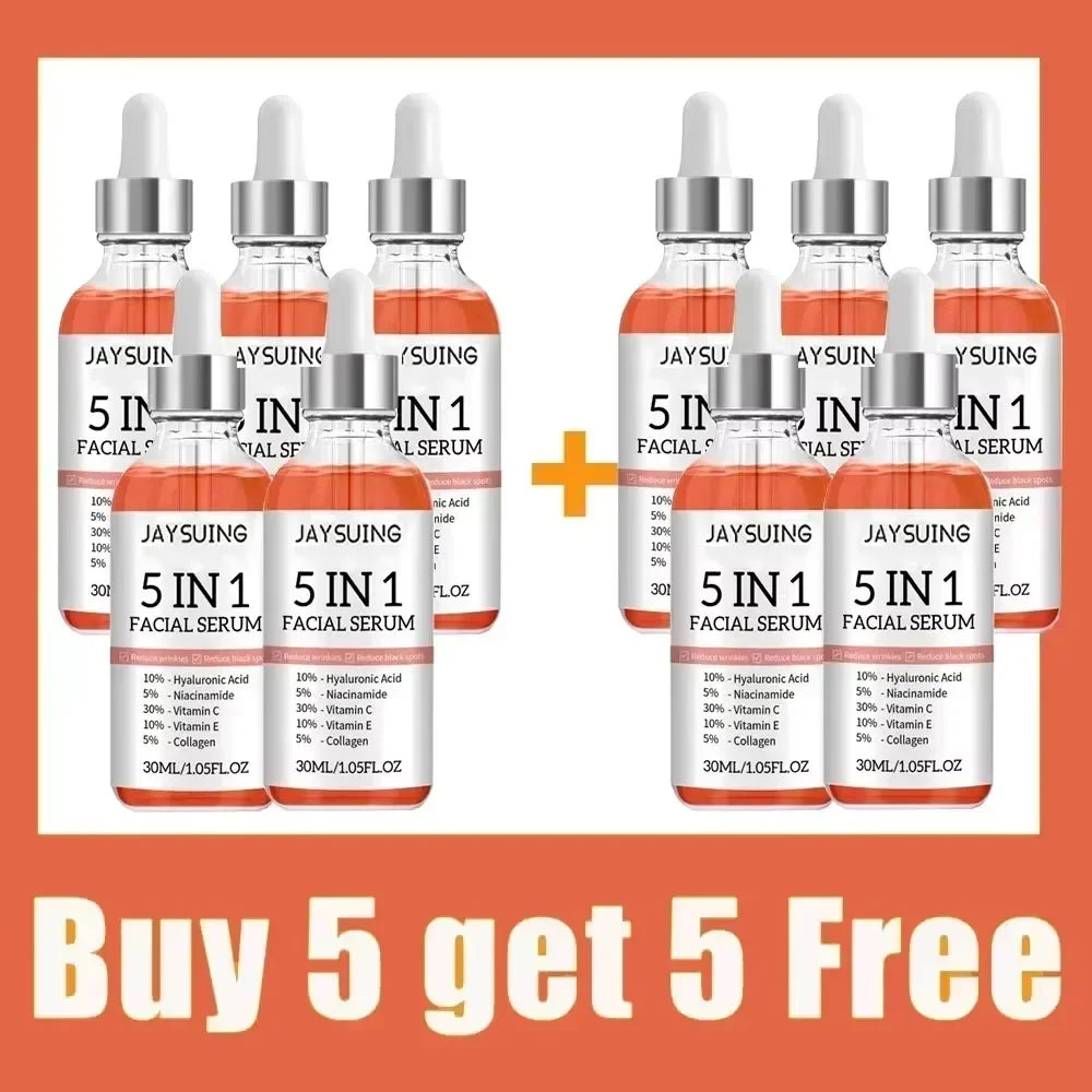5 In 1 Face Serum 30% Vitamin C Moisturizing brightening Vitamin C Hyaluronic Acid Facial Serum Shrink Pores Skin Care