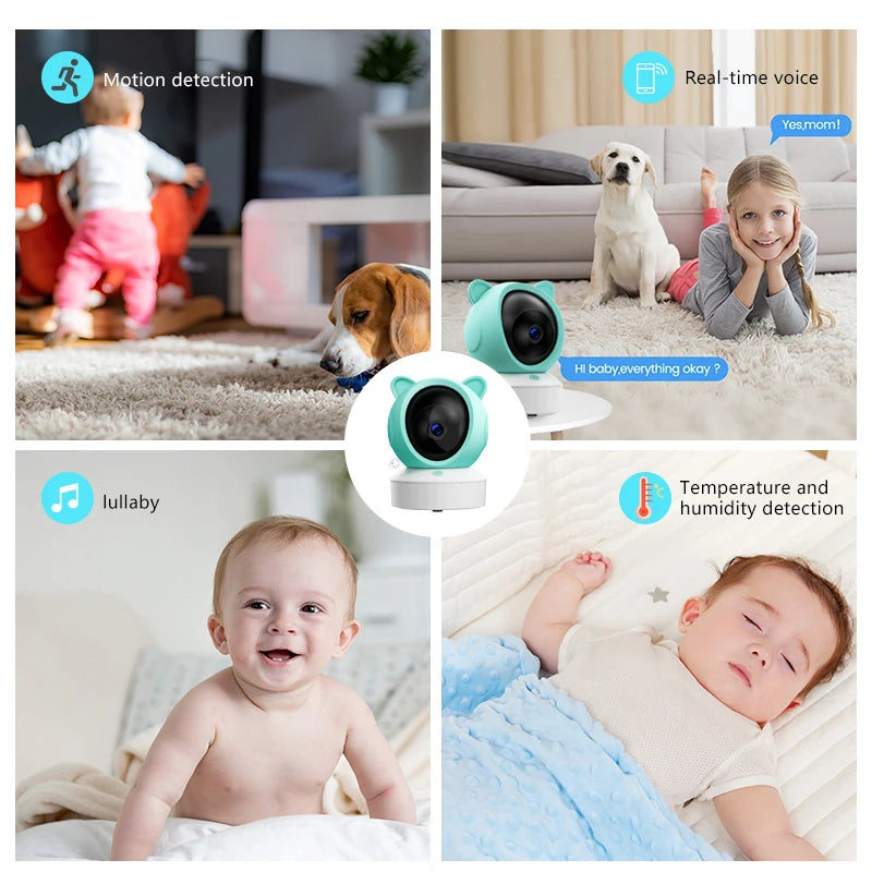 Baby Monitor 3MP Tuya Intelligent Gimbal 355 ° Pet Monitoring 2K Camera with Infrared Night Vision Cry Detection support WIFI