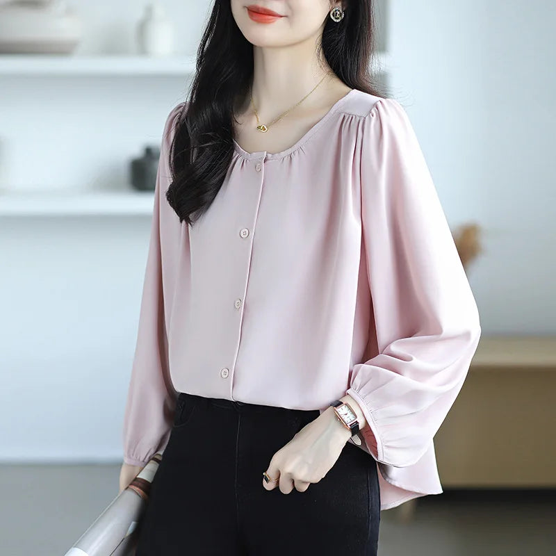 Women's Loose and Casual Shirt, Slim and Reduces Age-reducing Temperament