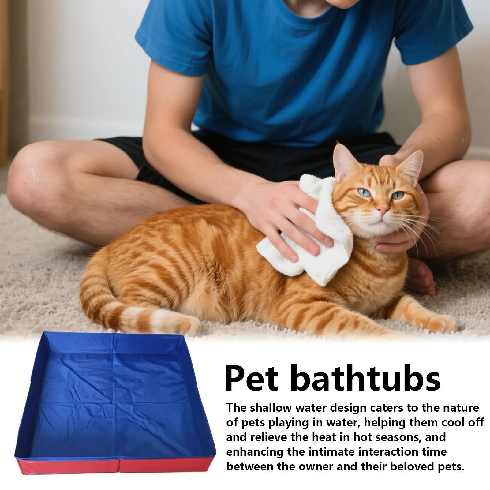Dog Kids Pool PVC Folding Pet Swimming Pool Non-Inflatable Foldable Wading Pool Anti-Slip For Puppy Cats Other Animals