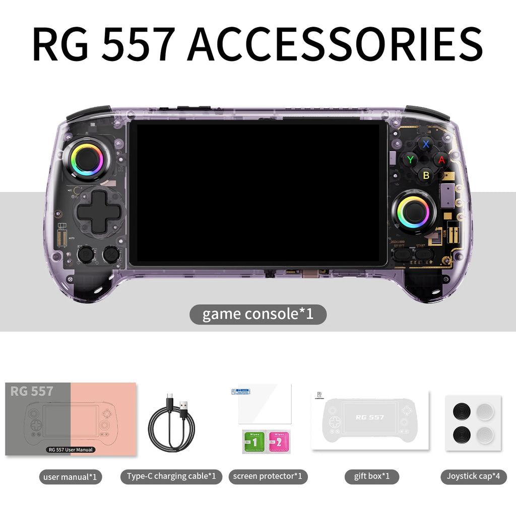 ANBERNIC RG557 Handheld Game Console 5.48'' AMOLED Android 14 5500mAH Bluetooth 5.3 Portable Video Game Player Dimensity 8300
