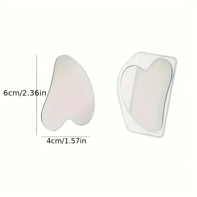 2pcs Stainless Steel Gua Sha Tool - Ultra-Thin Heart Shape with Triangle Edges for Face & Hand Massage, Relaxation & Muscle