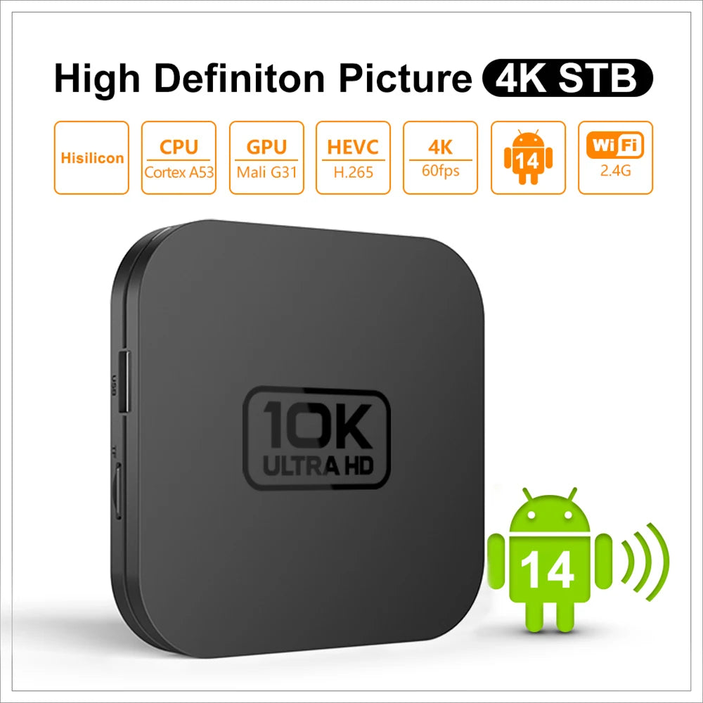 Velec Smart TV Stick Android 14 8+128GB 4K Decoding Quad-Core Dual Band WiFi Streaming Media Player Supports Netflix & YouTube
