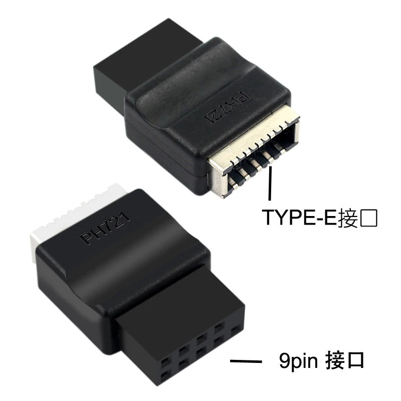 Motherboard USB2.0 9PIN Male To Type-E Female Adapter TYPE-E Interface Header Adapter