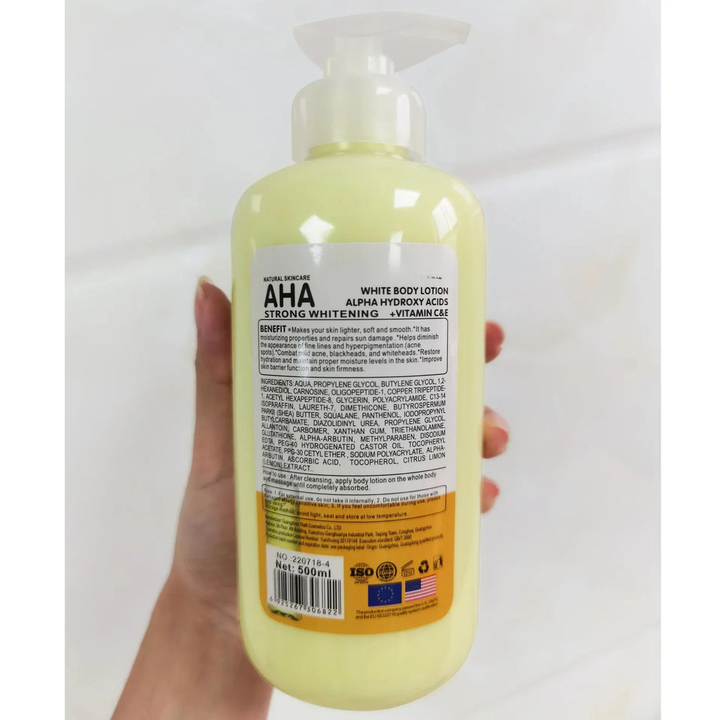 500ml Whitening Body Cream Hydroxy Acids Vitamin C&E Moisturizing Lightening Body Lotion Skin Care Remove Acne Marks