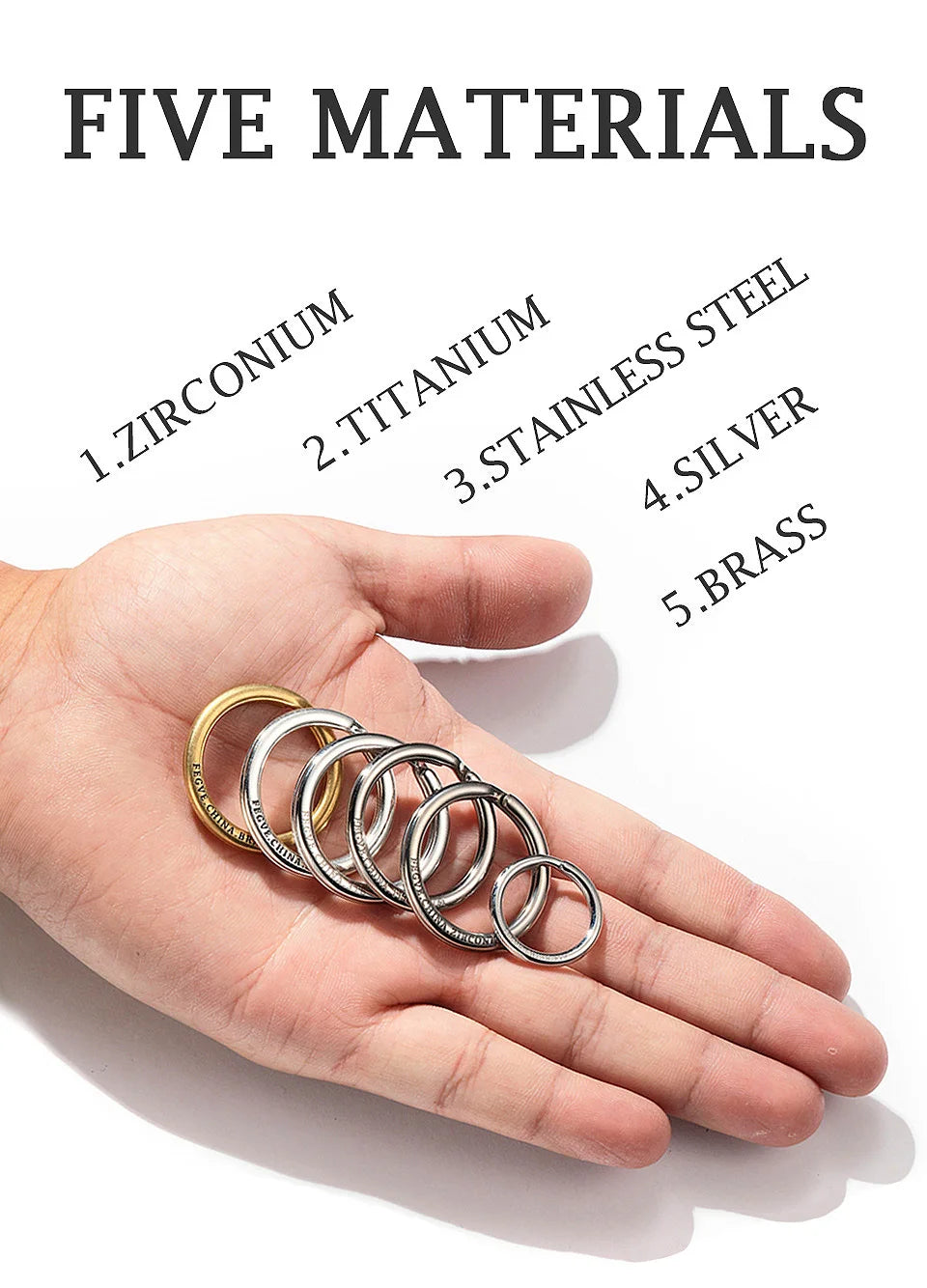 Real Titanium Men Keyring Flat Key Chain Rings Holder Car Lightweight Keychain Buckle Jewelry Quickdraw EDC Wholesale Best Gift