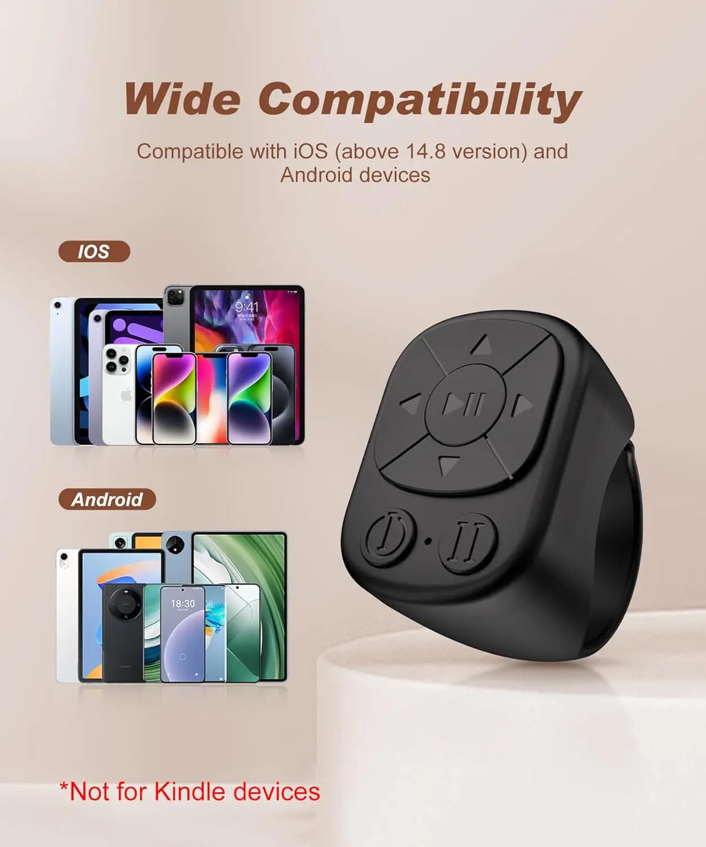 TikTok Scrolling Ring Remote Control - Compatible with iPhone & Android