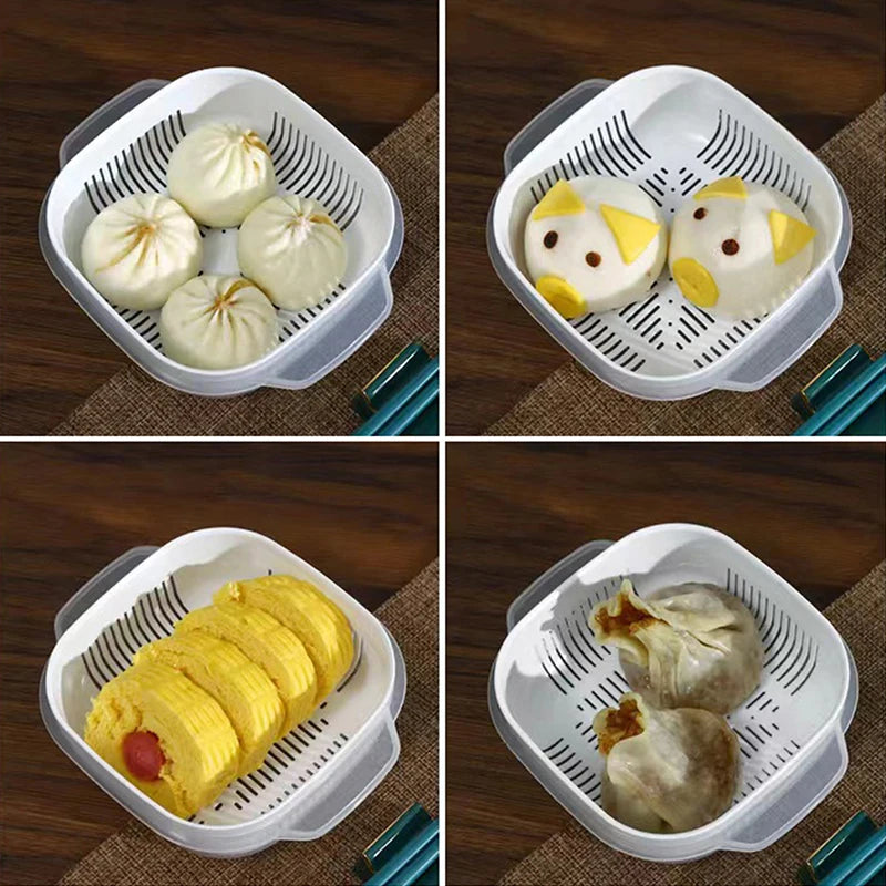 Food Storage Container Rice Fruit Preservation Box Microwave Oven Safe Refrigerator Freezer Fresh Keeping Box For Kitchen