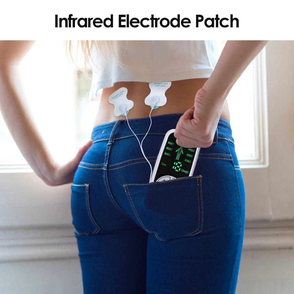 6 Modes Tens Electric Massager Muscle Relax Device Full Body Stimulator Back Waist Knee Healthy Care Patchs Digital Massage Tool