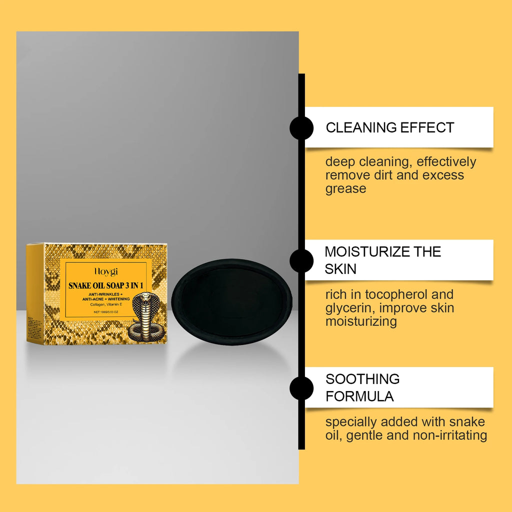Snake Oil Cleansing Soap - Gentle Facial Cleansing, Leaves Skin Tender & Smooth, Refreshing & Oil-Control Cleansing Soap