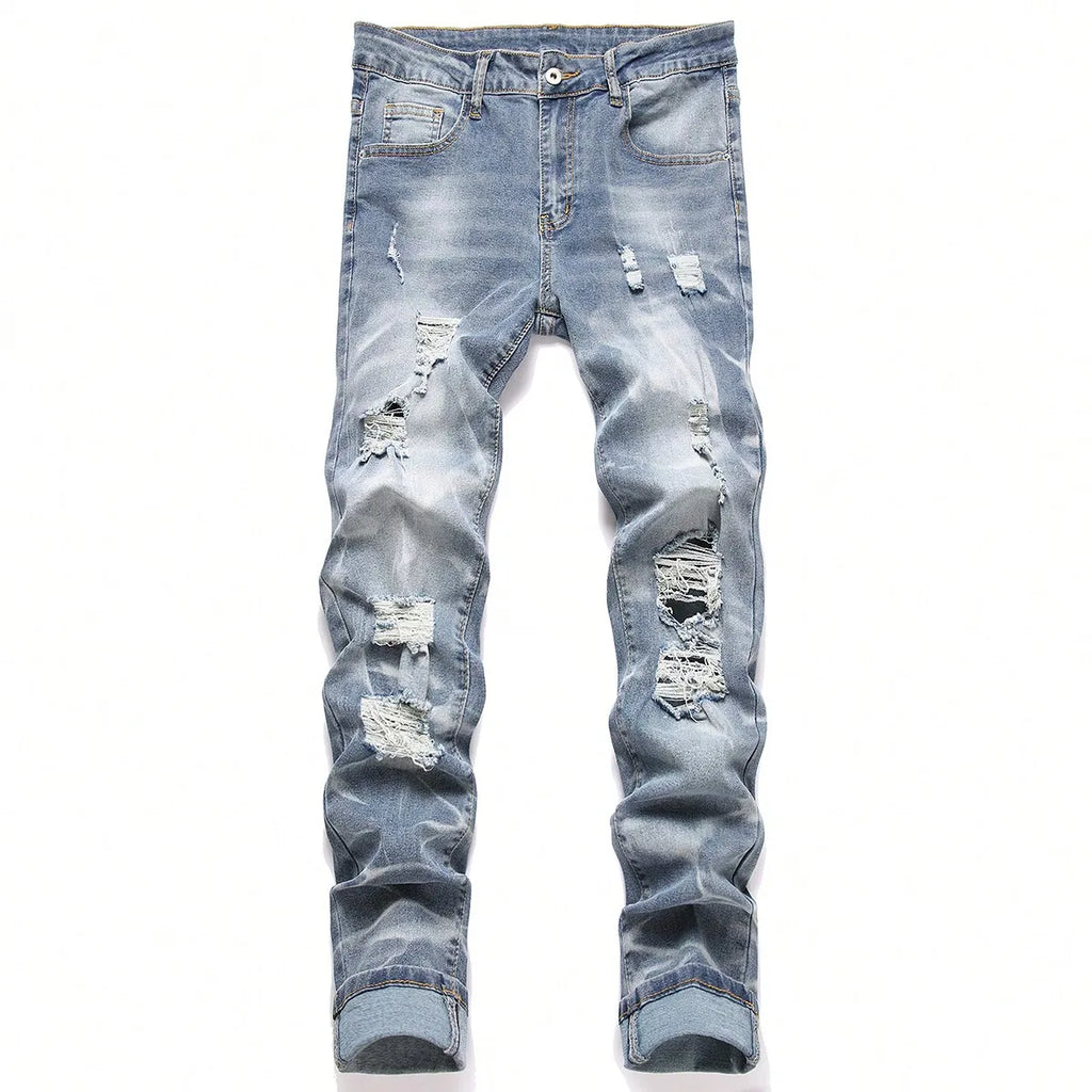Fashion Men's Jeans Pants Stretch Blue Skinny Jeans For Men Casual Slim Fit Denim Pants Korean Style Male Trousers Jeans