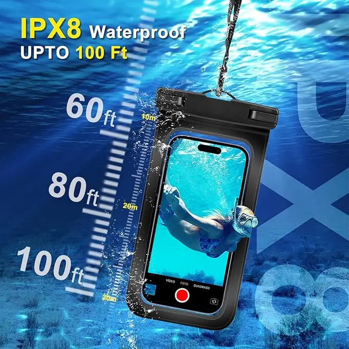 Airbag Waterproof Mobile Phone Bag Diving Protective Cover Waterproof Item Bag Anti-lost Bag for Beach Cruise Spring Water Park