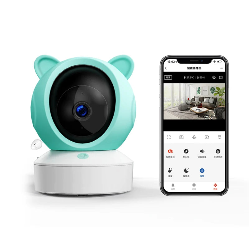 Baby Monitor 3MP Tuya Intelligent Gimbal 355 ° Pet Monitoring 2K Camera with Infrared Night Vision Cry Detection support WIFI