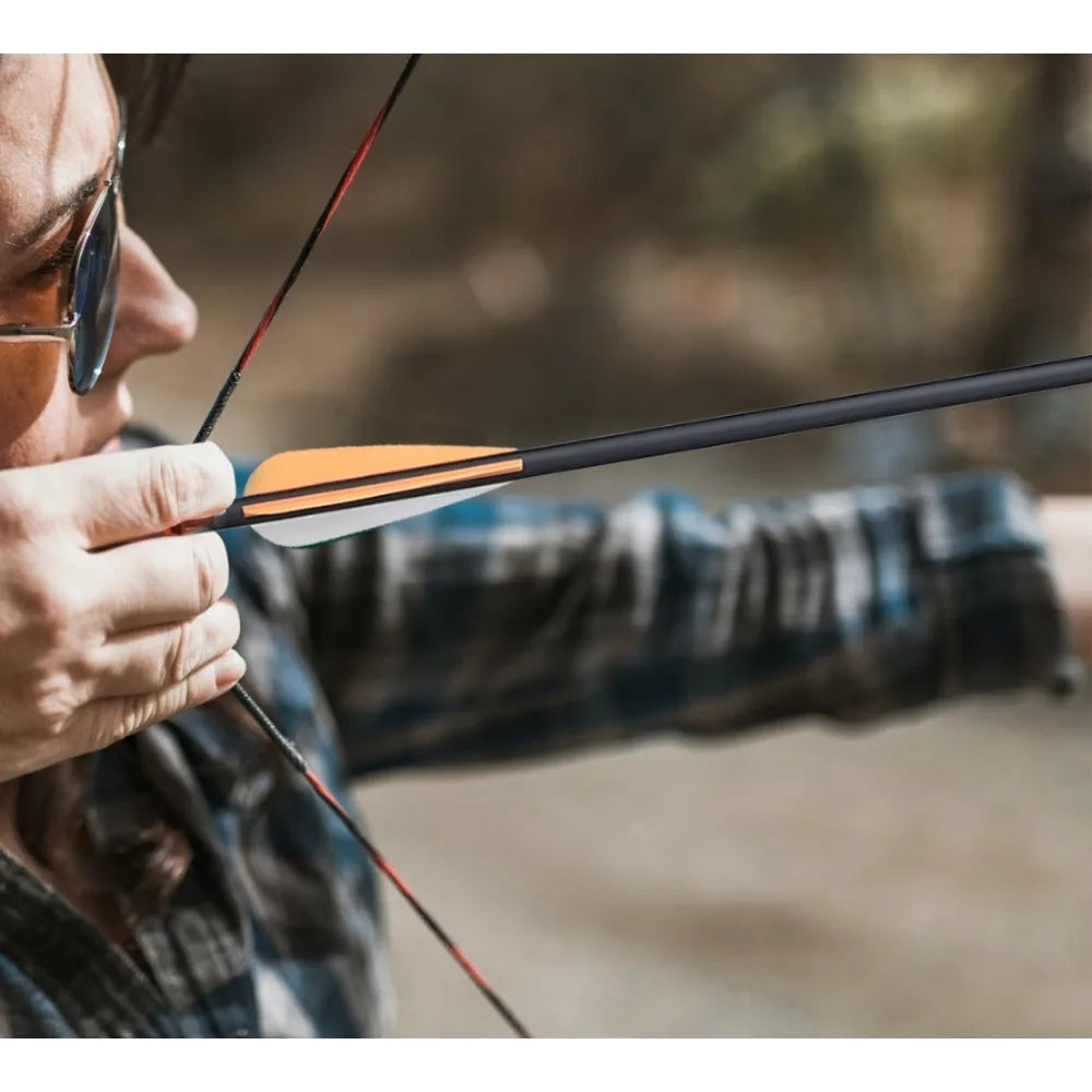 Toparchery 31.5"Carbon Arrow Spine 500 for Compound/Recurve Bow/Arrow Outdoor Archery Shooting Hunting Accessories(6/12/24pcs)