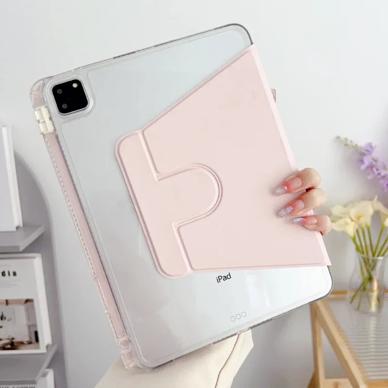 360 Rotation Case For Ipad Pro 12.9 Air 11 13 Pencil Holder Cover Ipad 10.2 7/8/9th 10th 11th 10.9 Air 5 4 3 2 9.7 Mini6 7 funda